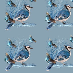 Blue Bird Throw Blanket - Blue Jay retailer Bird by sevas - Nature Wings Feathers Blue White Winter Forest Throw Blanket with Spoonflower Fabric